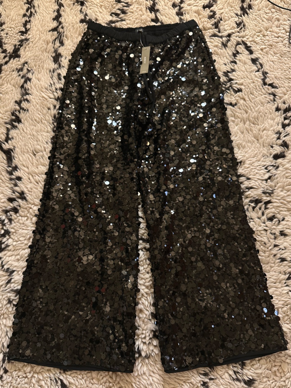 J. Crew Black Cosmo Sequin Pants, NWT